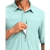 G Gradual Men’s Fishing Shirts with Zipper Pockets UPF 50+ Lightweight Cool Short Sleeve Button Down Shirts for Men Hiking(Mint Green)
