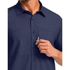 G Gradual Men’s Fishing Shirts with Zipper Pockets UPF 50+ Lightweight Cool Short Sleeve Button Down Shirts for Men Hiking(Navy)