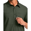 G Gradual Men’s Fishing Shirts with Zipper Pockets UPF 50+ Lightweight Cool Short Sleeve Button Down Shirts for Men Hiking(Olive)