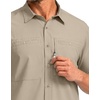 G Gradual Men’s Fishing Shirts with Zipper Pockets UPF 50+ Lightweight Cool Short Sleeve Button Down Shirts for Men Hiking(Sage Green)
