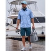 G Gradual Men’s Fishing Shirts with Zipper Pockets UPF 50+ Lightweight Cool Short Sleeve Button Down Shirts for Men Hiking(Sail)