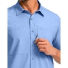G Gradual Men’s Fishing Shirts with Zipper Pockets UPF 50+ Lightweight Cool Short Sleeve Button Down Shirts for Men Hiking(Sail)