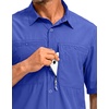 G Gradual Men’s Fishing Shirts with Zipper Pockets UPF 50+ Lightweight Cool Short Sleeve Button Down Shirts for Men Hiking(Sky Vivid Blue)
