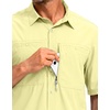 G Gradual Men’s Fishing Shirts with Zipper Pockets UPF 50+ Lightweight Cool Short Sleeve Button Down Shirts for Men Hiking(Sunlit)