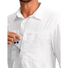 G Gradual Men’s Fishing Shirts with Zipper Pockets UPF 50+ Lightweight Cool Short Sleeve Button Down Shirts for Men Hiking(White)