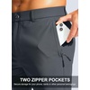 G Gradual Men’s Golf Pants 30″/32″/34″ Stretch Work Dress Pants Lightweight Casual Slacks with Zipper Pockets(Dark Gray)