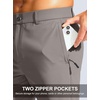 G Gradual Men’s Golf Pants 30″/32″/34″ Stretch Work Dress Pants Lightweight Casual Slacks with Zipper Pockets(Light Grey)