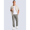 G Gradual Men’s Golf Pants 30″/32″/34″ Stretch Work Dress Pants Lightweight Casual Slacks with Zipper Pockets(Light Grey)