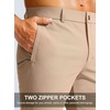 G Gradual Men’s Golf Pants 30″/32″/34″ Stretch Work Dress Pants Lightweight Casual Slacks with Zipper Pockets(Light Khaki)