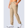 G Gradual Men’s Golf Pants 30″/32″/34″ Stretch Work Dress Pants Lightweight Casual Slacks with Zipper Pockets(Light Khaki)