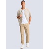 G Gradual Men’s Golf Pants 30″/32″/34″ Stretch Work Dress Pants Lightweight Casual Slacks with Zipper Pockets(Light Khaki)