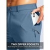 G Gradual Men’s Golf Pants 30″/32″/34″ Stretch Work Dress Pants Lightweight Casual Slacks with Zipper Pockets(Slate Blue)