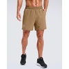 G Gradual Men’s Workout Gym Shorts with 2 Zipper Pockets 7″/ 5″/ 9″ Quick Dry Athletic Running Basketball Shorts for Men(Dark Khaki)