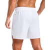 G Gradual Men’s Workout Gym Shorts with 2 Zipper Pockets 7″/ 5″/ 9″ Quick Dry Athletic Running Basketball Shorts for Men(White)
