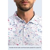 Men’s Polo Shirt Long Sleeve Golf Shirts Lightweight UPF 50+ Sun Protection Cool Shirts for Men Work Fishing Outdoor(White Colored Dots)