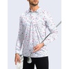 Men’s Polo Shirt Long Sleeve Golf Shirts Lightweight UPF 50+ Sun Protection Cool Shirts for Men Work Fishing Outdoor(White Colored Dots)