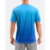 Men’s Sun Shirts UPF 50+ Swim Short Sleeve T-Shirts Workout Dry Fit Tee for Pool, Beach, Trip (Gradient Vivid Blue, XXL)