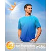 Men’s Sun Shirts UPF 50+ Swim Short Sleeve T-Shirts Workout Dry Fit Tee for Pool, Beach, Trip (Gradient Vivid Blue, XXL)