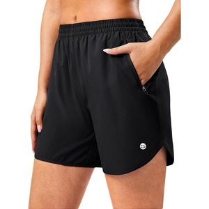 G Gradual 5″/7″ Athletic Running Shorts for Women 2 Zipper Pockets Lightweight Workout Gym Summer Dolphin Shorts with Liner(Black)