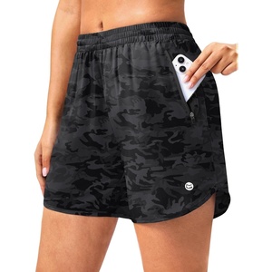G Gradual 5″/7″ Athletic Running Shorts for Women 2 Zipper Pockets Lightweight Workout Gym Summer Dolphin Shorts with Liner(Grey Camo)