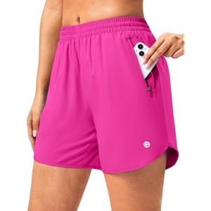 G Gradual 5″/7″ Athletic Running Shorts for Women 2 Zipper Pockets Lightweight Workout Gym Summer Dolphin Shorts with Liner(Rose)