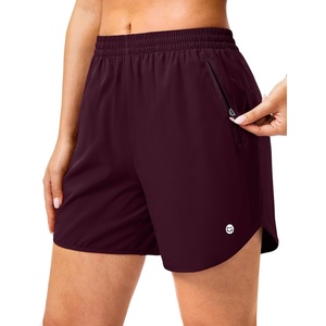 G Gradual 5″/7″ Athletic Running Shorts for Women 2 Zipper Pockets Lightweight Workout Gym Summer Dolphin Shorts with Liner(Wine)