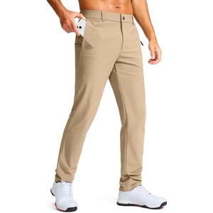 G Gradual Men’s Golf Pants 30″/32″/34″ Stretch Work Dress Pants Lightweight Casual Slacks with Zipper Pockets(Light Khaki)