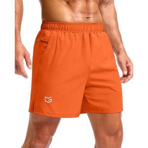 G Gradual Men’s Workout Gym Shorts with 2 Zipper Pockets 7″/ 5″/ 9″ Quick Dry Athletic Running Basketball Shorts for Men(Orange)