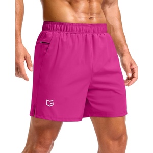 G Gradual Men’s Workout Gym Shorts with 2 Zipper Pockets 7″/ 5″/ 9″ Quick Dry Athletic Running Basketball Shorts for Men(Rose)