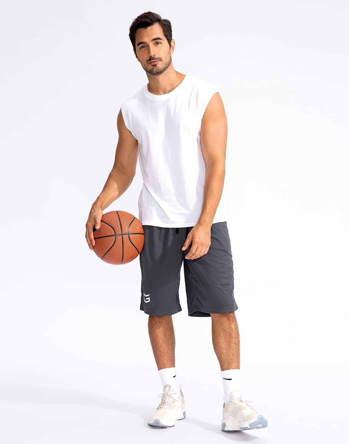 image:imageG Gradual Mens Basketball Shorts with Zipper Pockets Lightweight Quick Dry 11 Long Shorts for Men Athletic GymDark Gray