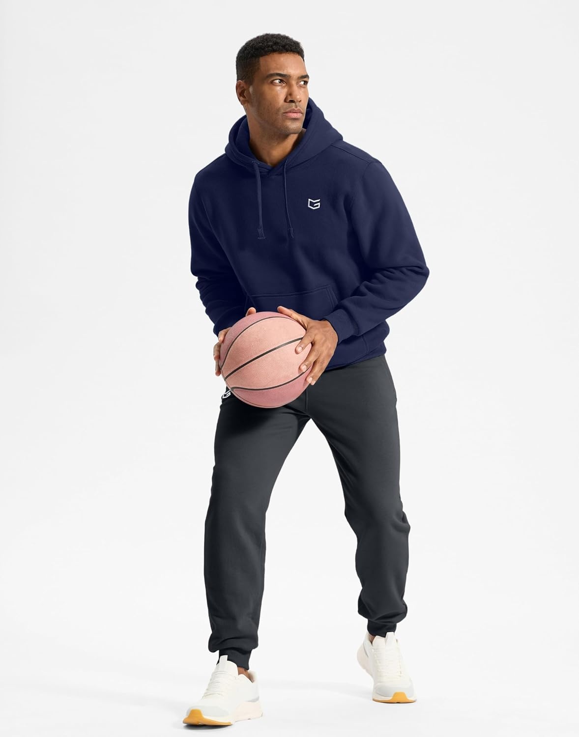 image:imageG Gradual Mens Fleece Hoodies Pullover Soft Warm Athletic Workout Gym Hooded Sweatshirt for Men with PocketsG Navy