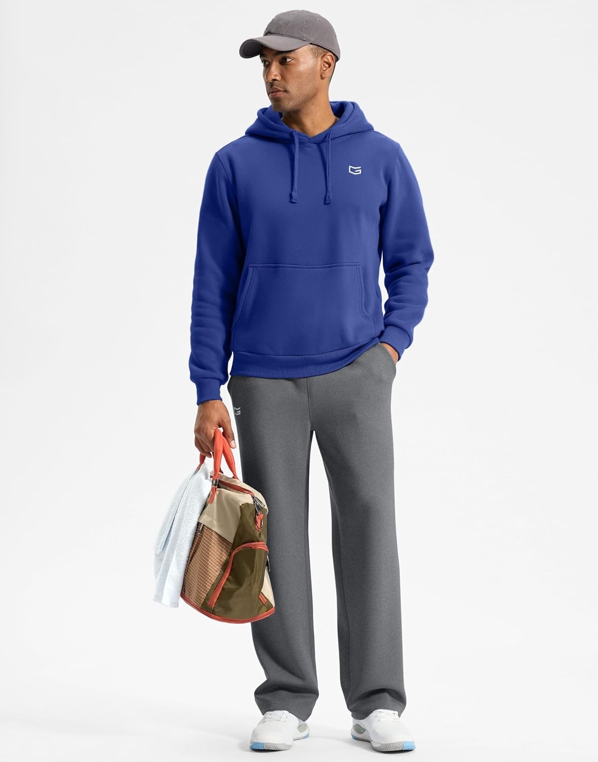 image:imageG Gradual Mens Fleece Hoodies Pullover Soft Warm Athletic Workout Gym Hooded Sweatshirt for Men with PocketsRoyal