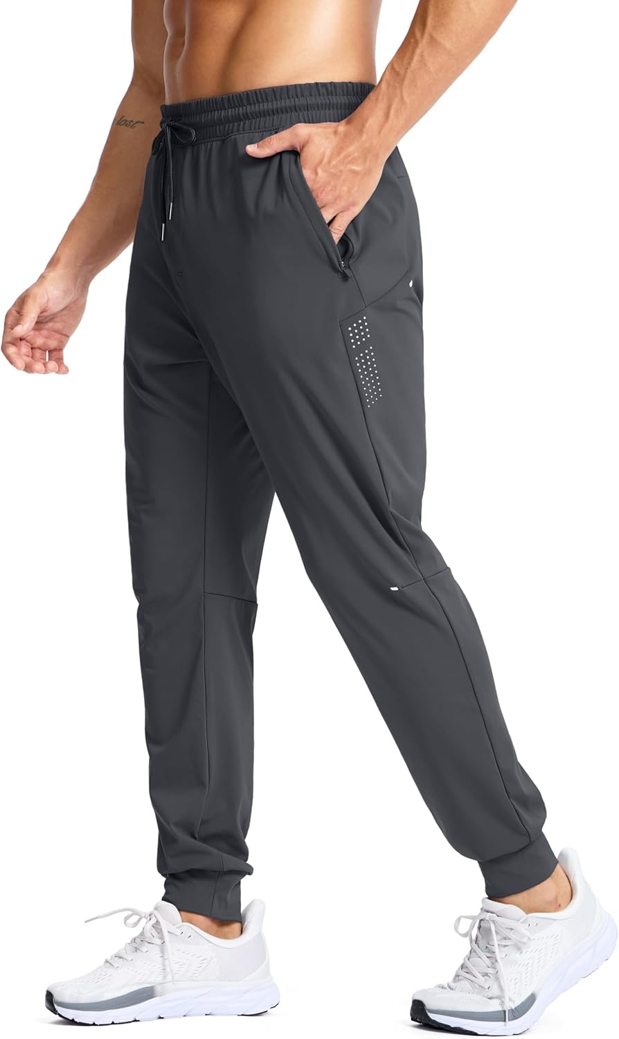 image:imageG Gradual Mens Joggers with Zipper Pockets Athletic Workout Gym Pants Stretch Running Track Jogging Sweatpants for MenDark Grey