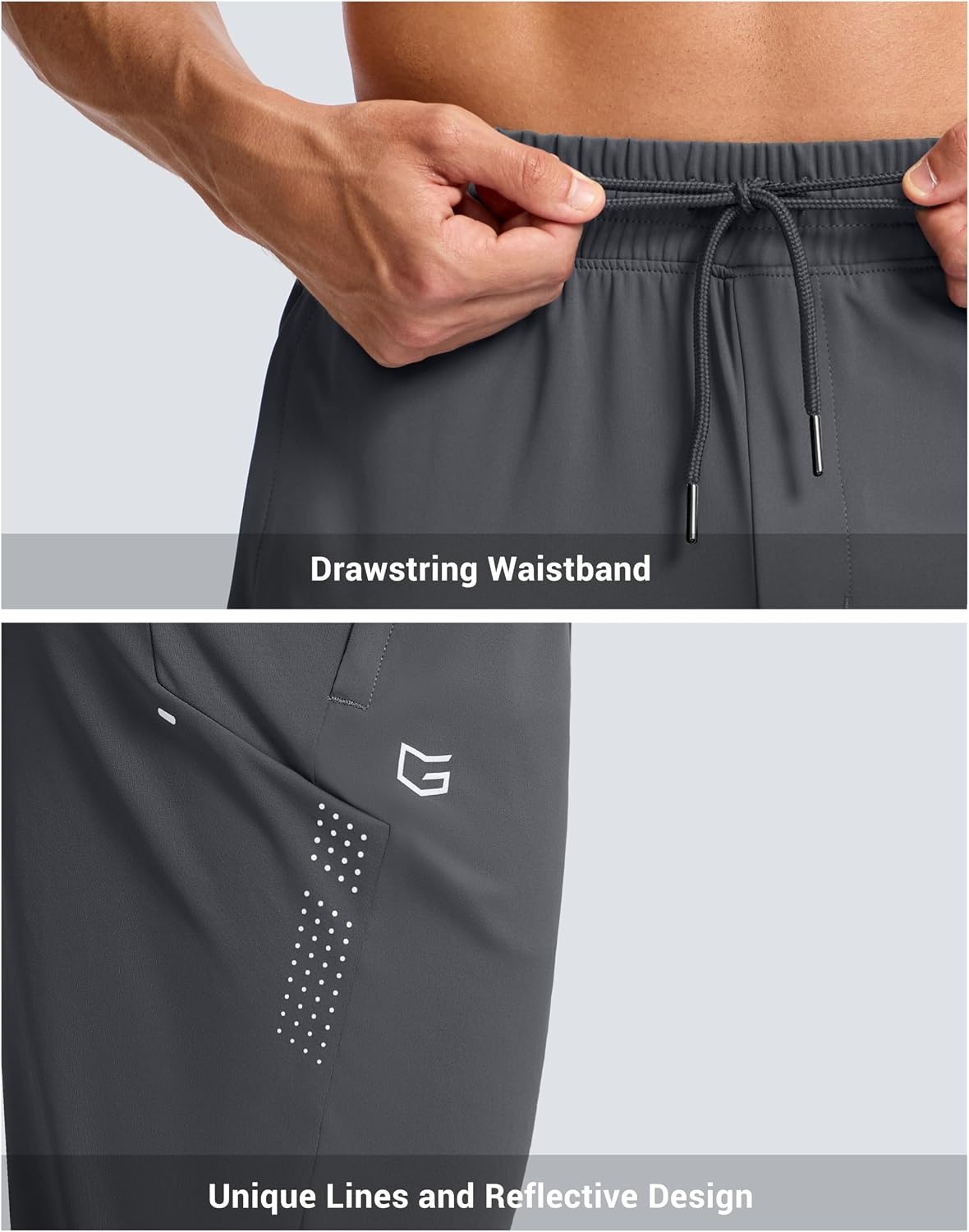image:imageG Gradual Mens Joggers with Zipper Pockets Athletic Workout Gym Pants Stretch Running Track Jogging Sweatpants for MenDark Grey