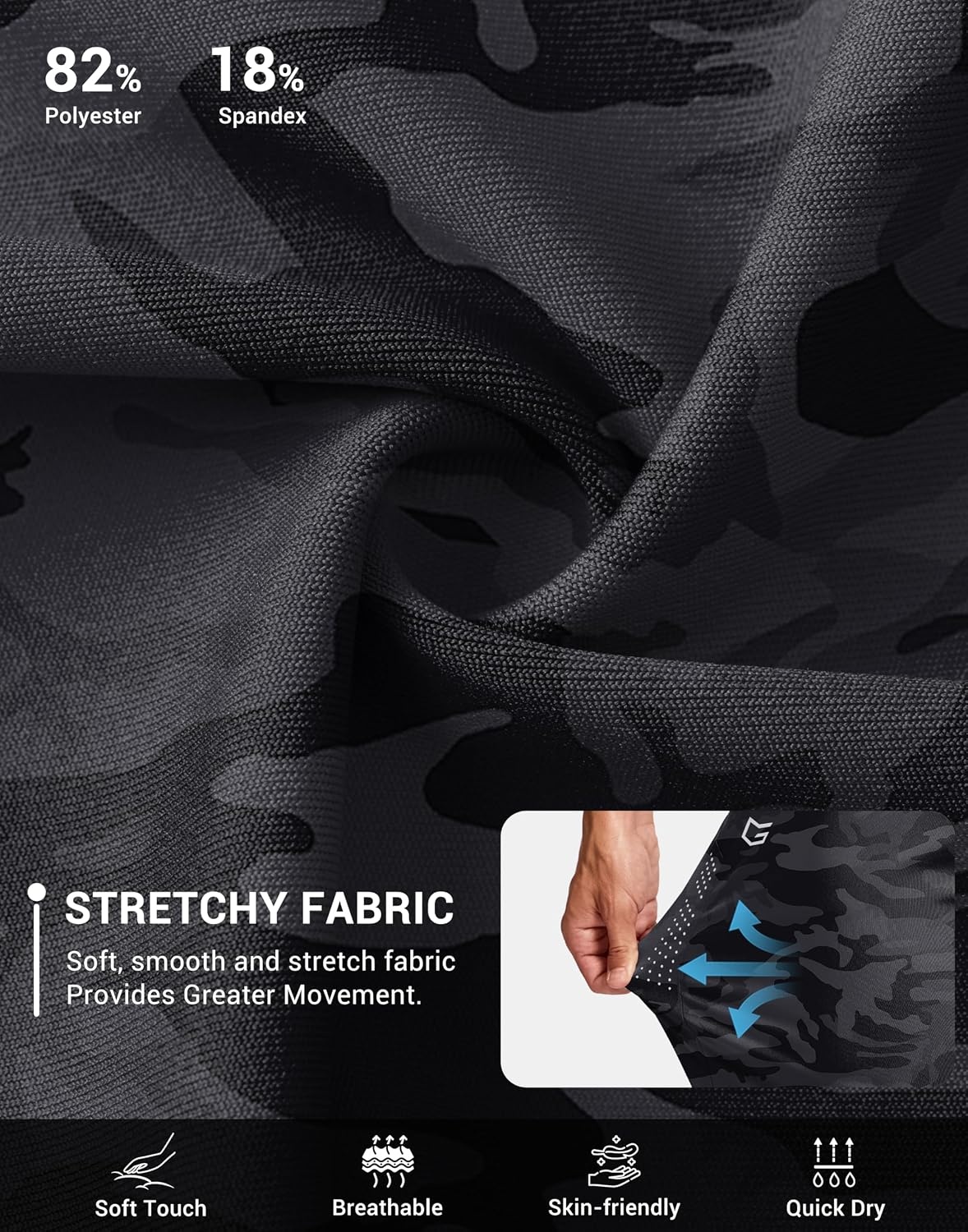 image:imageG Gradual Mens Joggers with Zipper Pockets Athletic Workout Gym Pants Stretch Running Track Jogging Sweatpants for MenGrey Camo