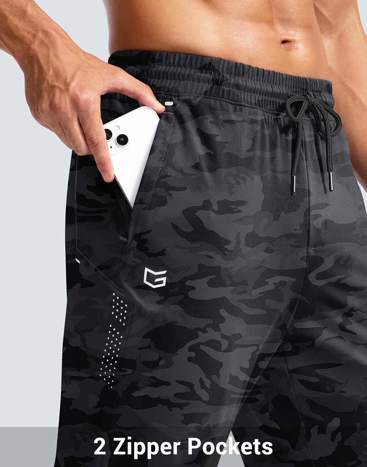 image:imageG Gradual Mens Joggers with Zipper Pockets Athletic Workout Gym Pants Stretch Running Track Jogging Sweatpants for MenGrey Camo