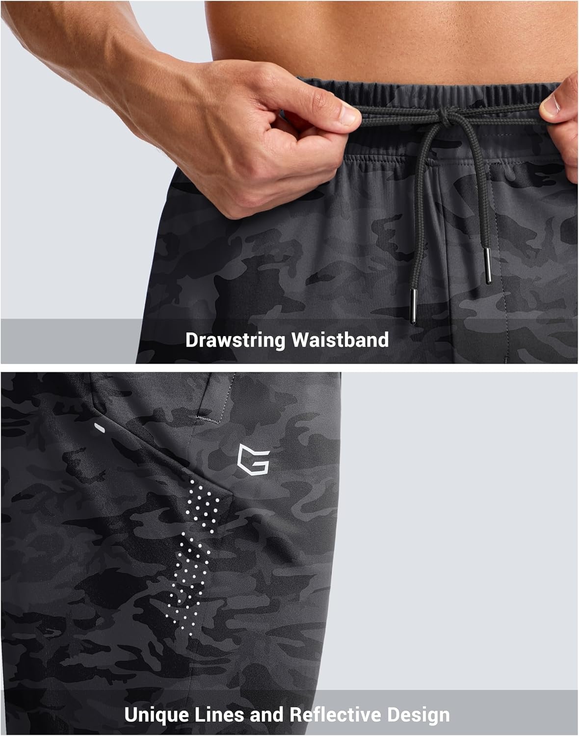 image:imageG Gradual Mens Joggers with Zipper Pockets Athletic Workout Gym Pants Stretch Running Track Jogging Sweatpants for MenGrey Camo