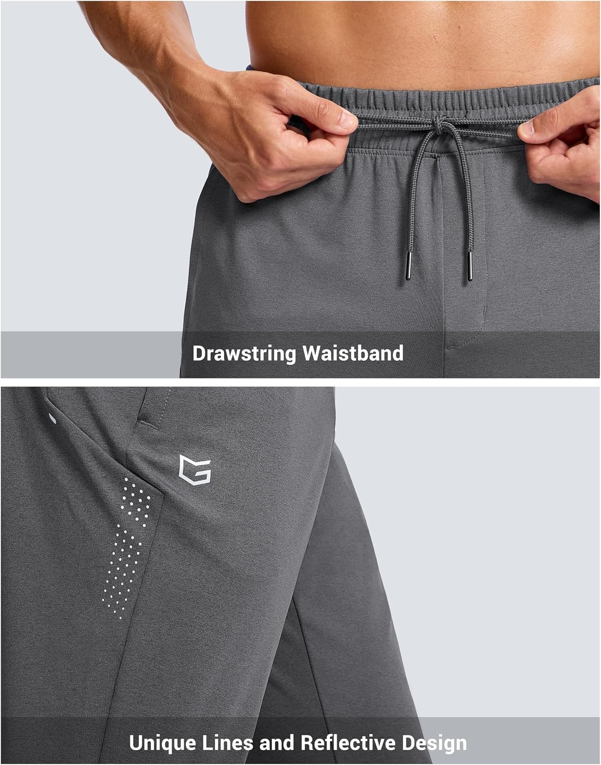 image:imageG Gradual Mens Joggers with Zipper Pockets Athletic Workout Gym Pants Stretch Running Track Jogging Sweatpants for MenHeather Charcoal