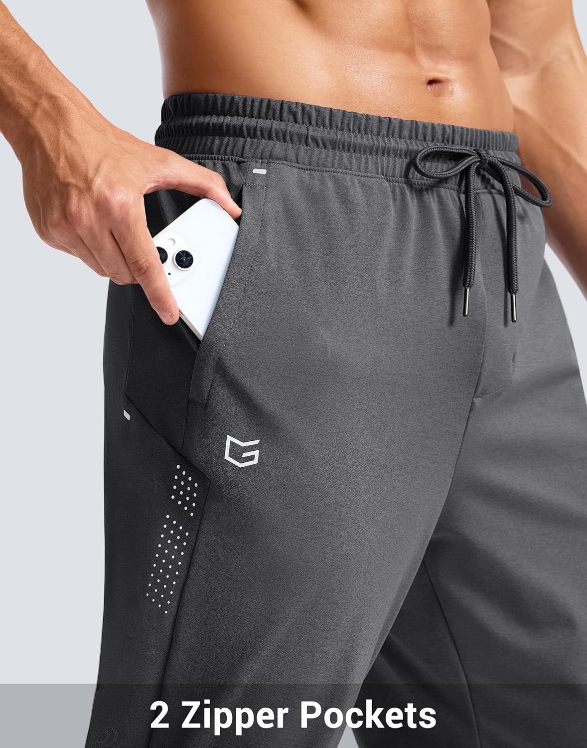 image:imageG Gradual Mens Joggers with Zipper Pockets Athletic Workout Gym Pants Stretch Running Track Jogging Sweatpants for MenHeather Charcoal