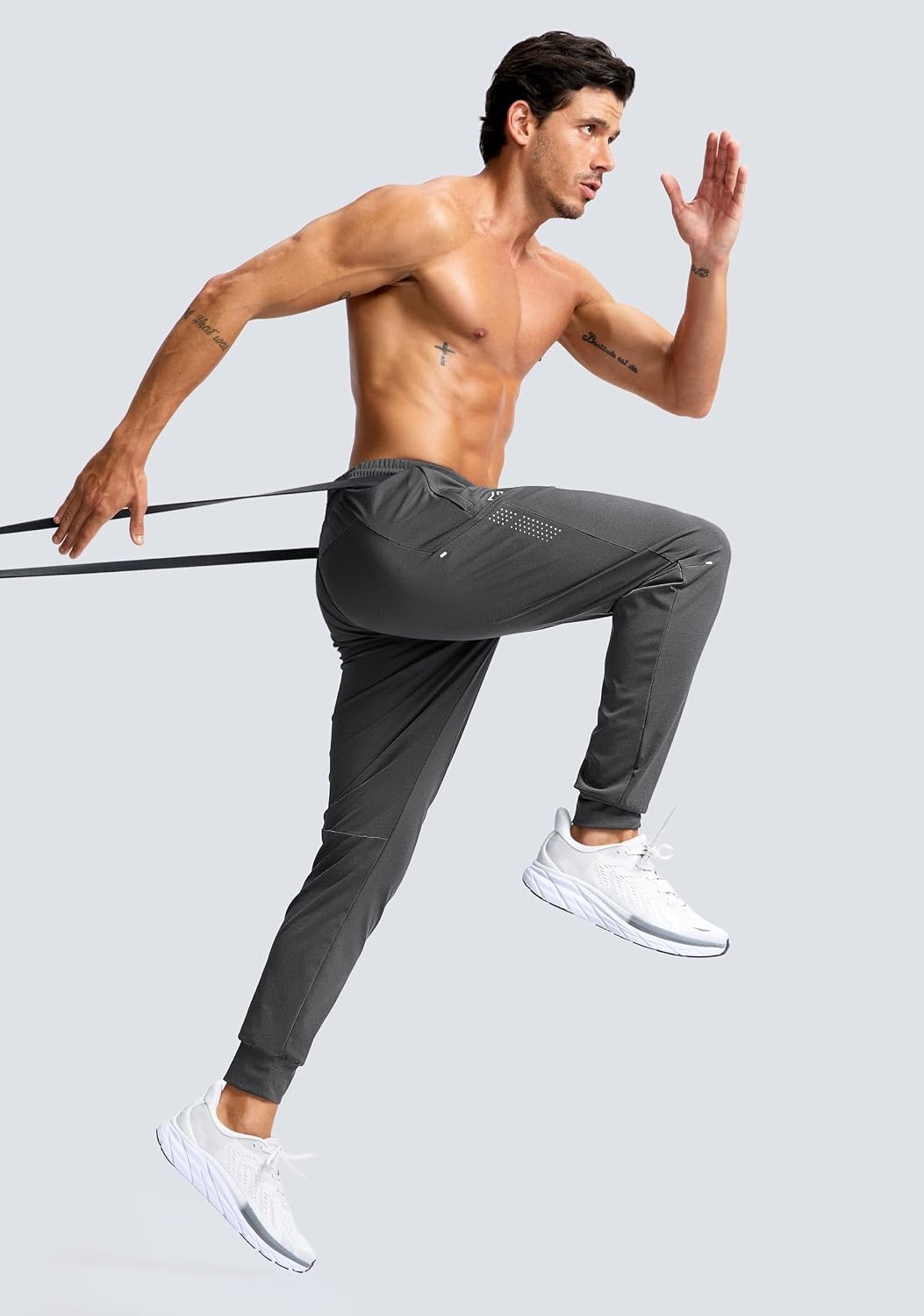 image:imageG Gradual Mens Joggers with Zipper Pockets Athletic Workout Gym Pants Stretch Running Track Jogging Sweatpants for MenHeather Charcoal