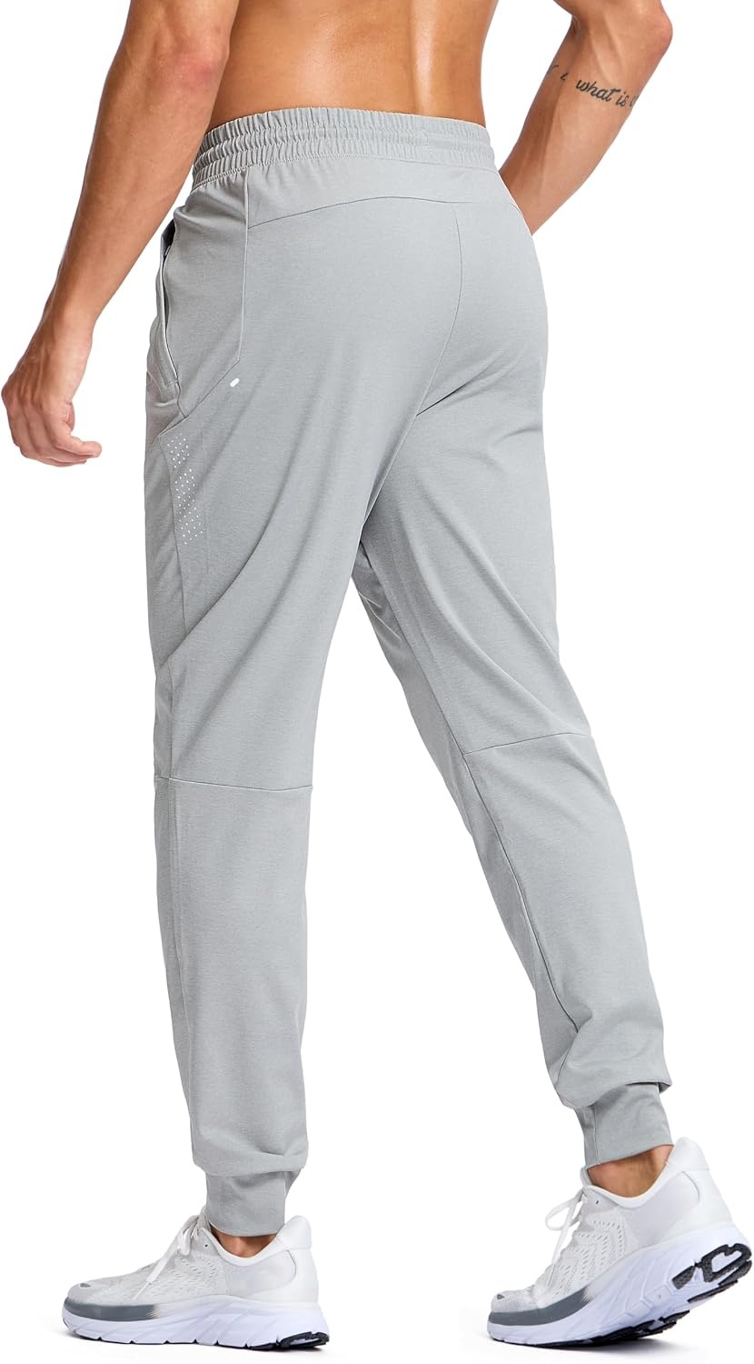 image:imageG Gradual Mens Joggers with Zipper Pockets Athletic Workout Gym Pants Stretch Running Track Jogging Sweatpants for MenHeather Grey Green