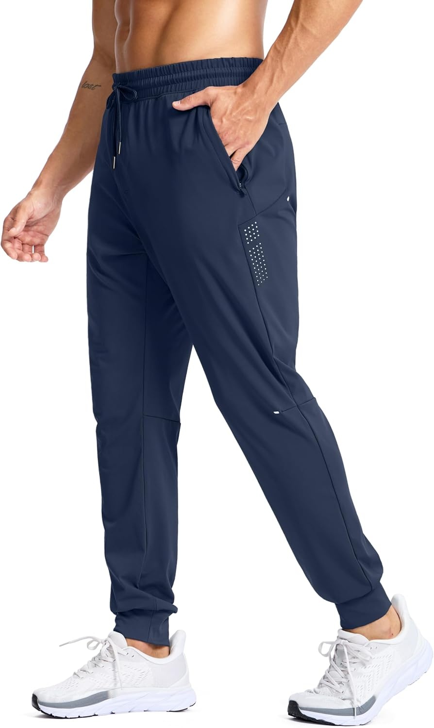 image:imageG Gradual Mens Joggers with Zipper Pockets Athletic Workout Gym Pants Stretch Running Track Jogging Sweatpants for MenNavy