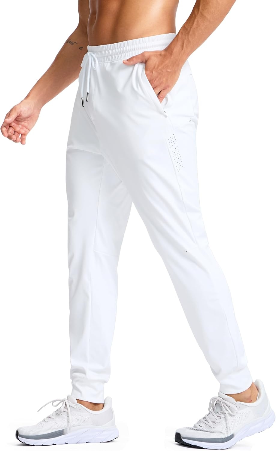 image:imageG Gradual Mens Joggers with Zipper Pockets Athletic Workout Gym Pants Stretch Running Track Jogging Sweatpants for MenWhite