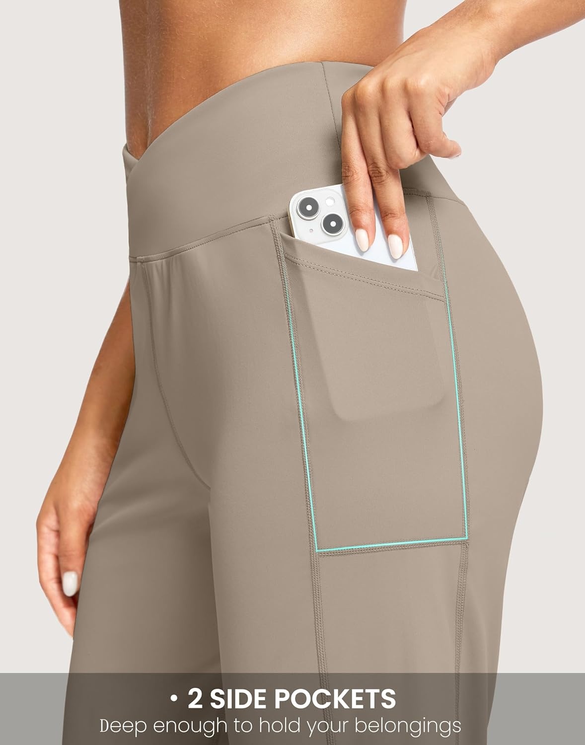 image:imageG Gradual Womens 14 Bermuda Long Shorts Knee Length High Waisted Athletic Shorts with Pockets Stretch Casual Summer WalkingDark Khaki