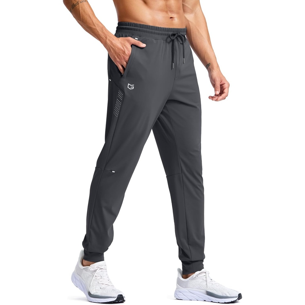 image:imageG Gradual Mens Joggers with Zipper Pockets Athletic Workout Gym Pants Stretch Running Track Jogging Sweatpants for MenDark Grey