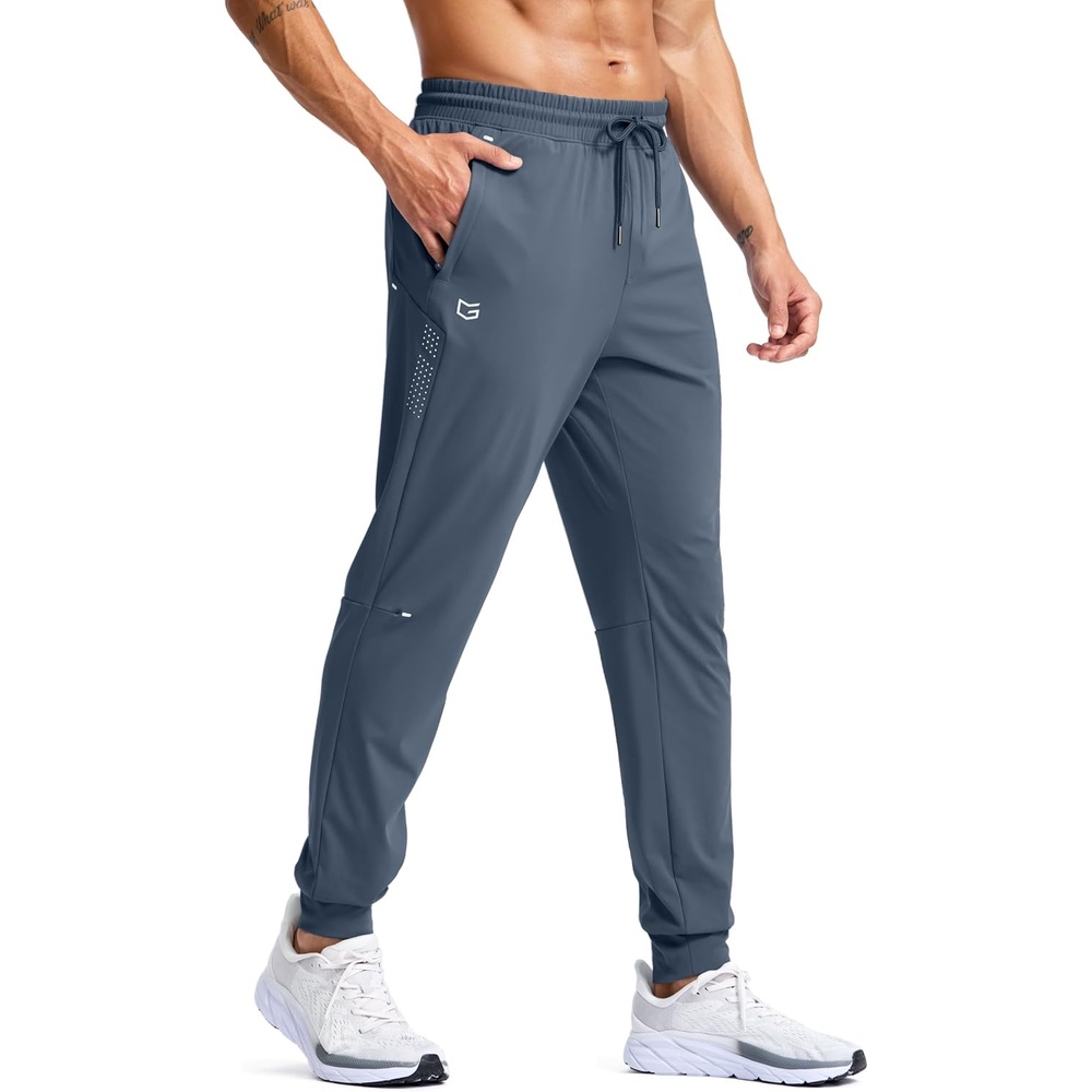 image:imageG Gradual Mens Joggers with Zipper Pockets Athletic Workout Gym Pants Stretch Running Track Jogging Sweatpants for MenDusty Blue