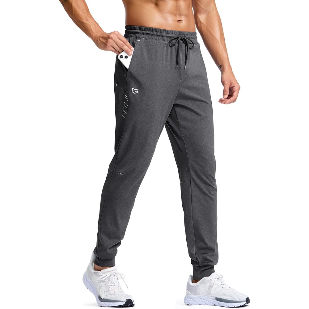 image:imageG Gradual Mens Joggers with Zipper Pockets Athletic Workout Gym Pants Stretch Running Track Jogging Sweatpants for MenHeather Charcoal