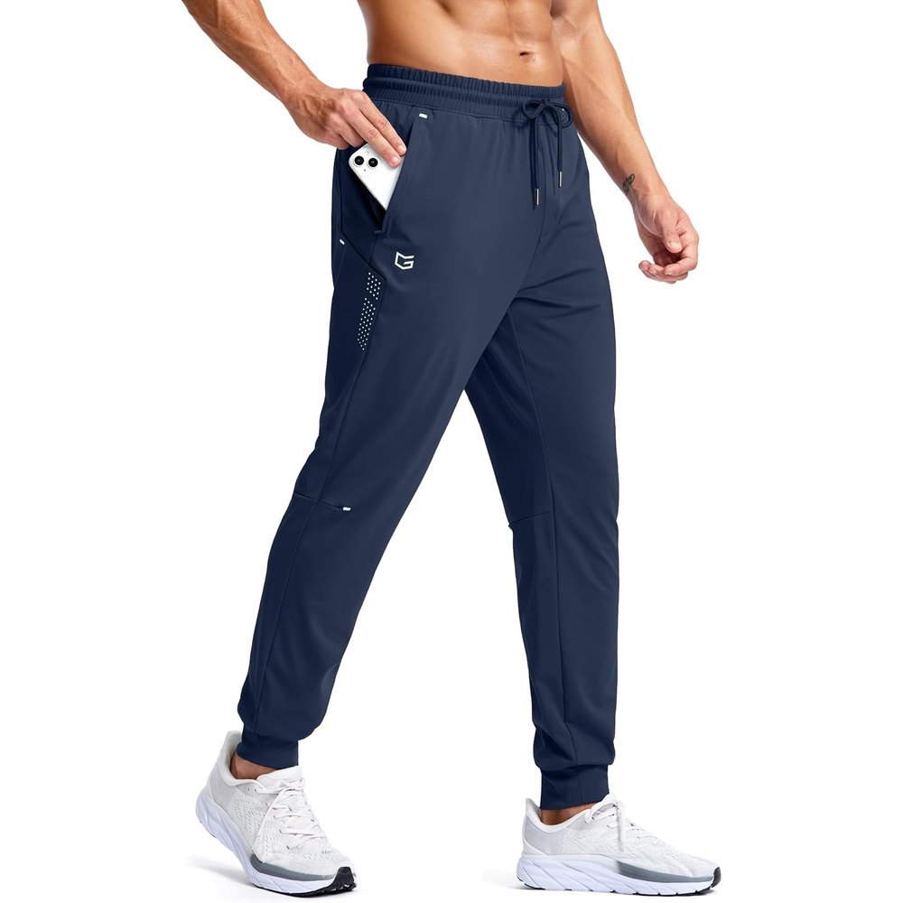 image:imageG Gradual Mens Joggers with Zipper Pockets Athletic Workout Gym Pants Stretch Running Track Jogging Sweatpants for MenNavy