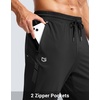 G Gradual Men’s Joggers with Zipper Pockets Athletic Workout Gym Pants Stretch Running Track Jogging Sweatpants for Men(Black)