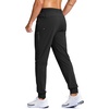 G Gradual Men’s Joggers with Zipper Pockets Athletic Workout Gym Pants Stretch Running Track Jogging Sweatpants for Men(Black)